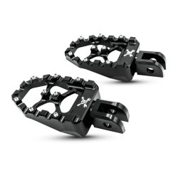 Burly, MX Evolution foot pegs. Black - 18-24 Softail with foot pegs (rider); Triumph Thruxton