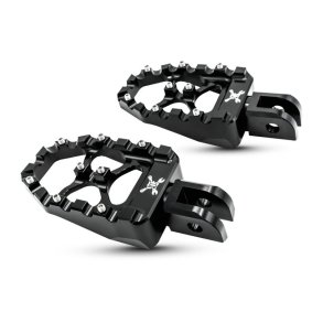 Burly, MX Evolution foot pegs. Black - 18-24 Softail with foot pegs (rider); Triumph Thruxton