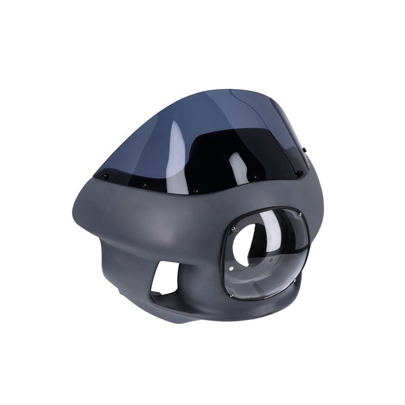 Dyna fairing cowl kit Unpainted fiberglass upper fairing cowl with tinted windscreen. 