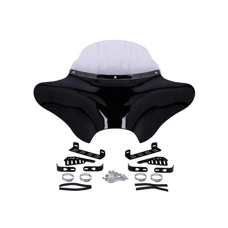 Outer batwing fairing kit fork mounted Unpainted gloss black
