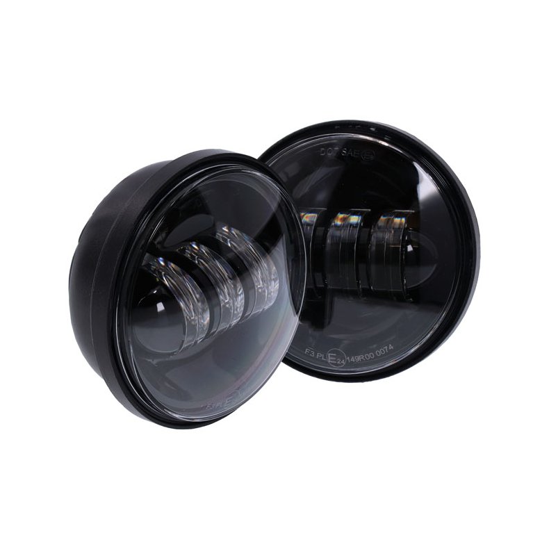 Bright LED spotlamp unit set. 2 stk. Black ECE &amp; DOT approved