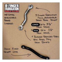 9Finger Fabrication, M8 mid-control brake linkage. 