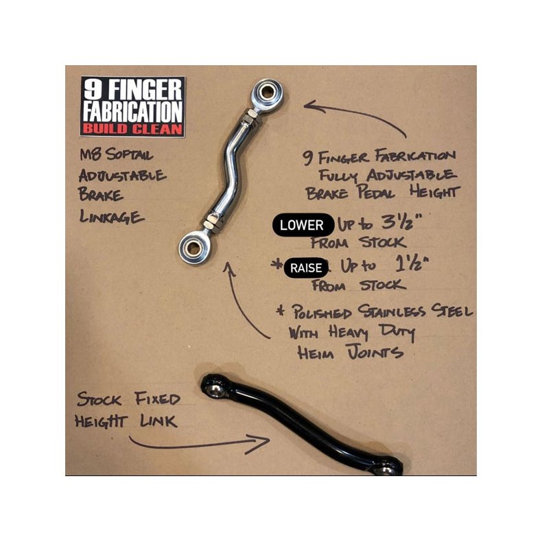 9Finger Fabrication, M8 mid-control brake linkage. 