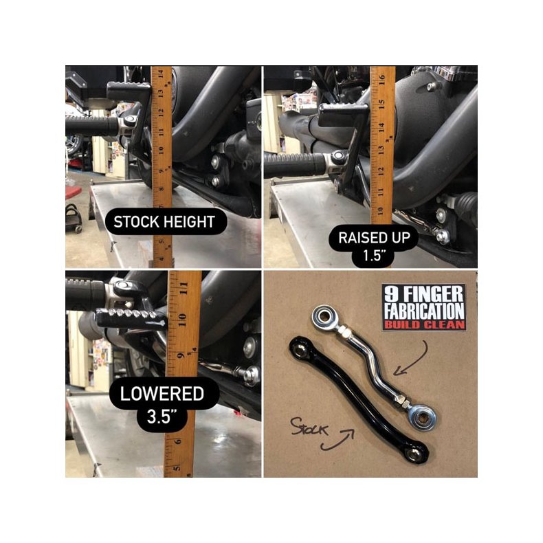 9Finger Fabrication, M8 mid-control brake linkage. 