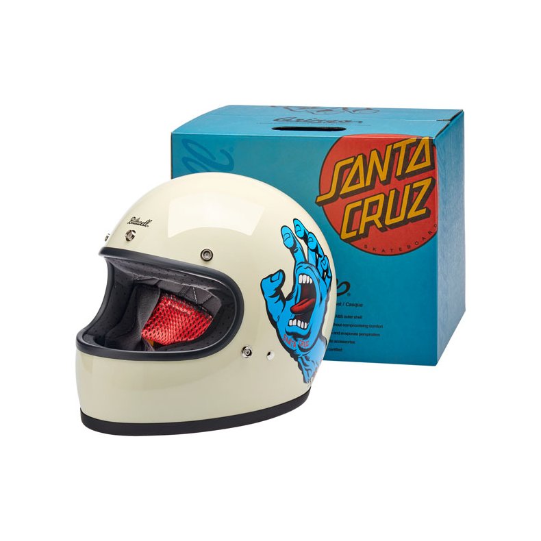 Biltwell Gringo Santa Cruz handmade helmet vintage white 