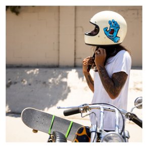 Biltwell Gringo Santa Cruz handmade helmet vintage white 