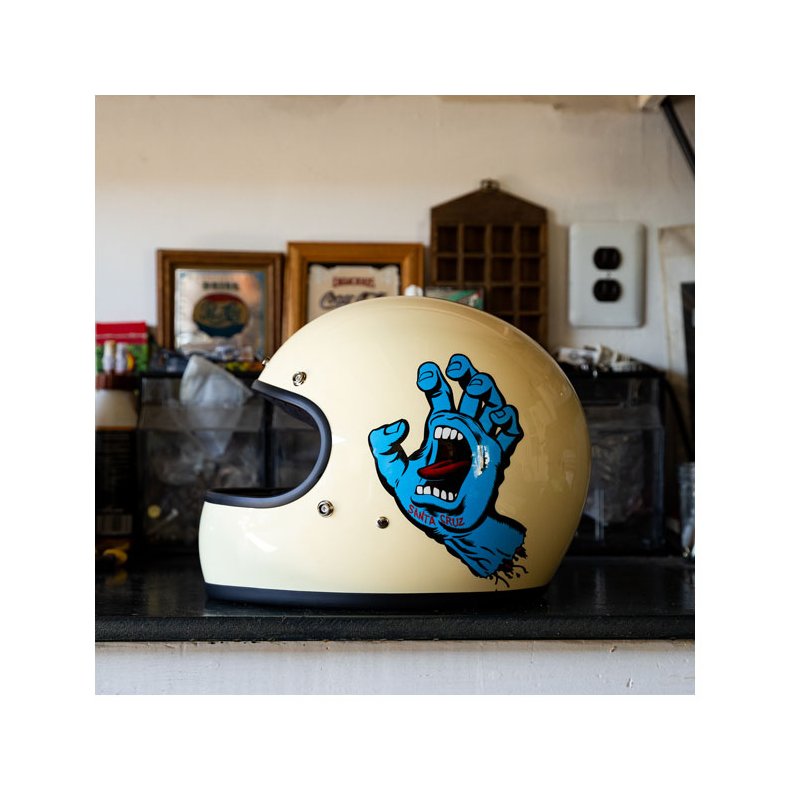 Biltwell Gringo Santa Cruz handmade helmet vintage white 