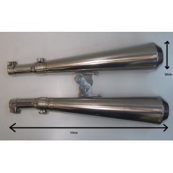 St med Gunball rustfrit stl poleret sportsudstdningssystem til BMW R45 R65 R65LS 1978-1984 