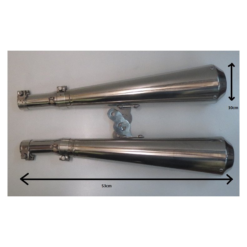 St med Gunball rustfrit stl poleret sportsudstdningssystem til BMW R45 R65 R65LS 1978-1984 