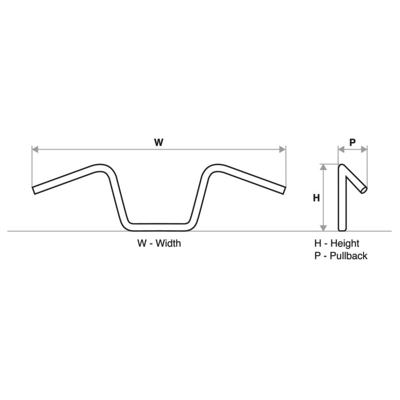 60s Wide Style Handlebar 1" med dimpels