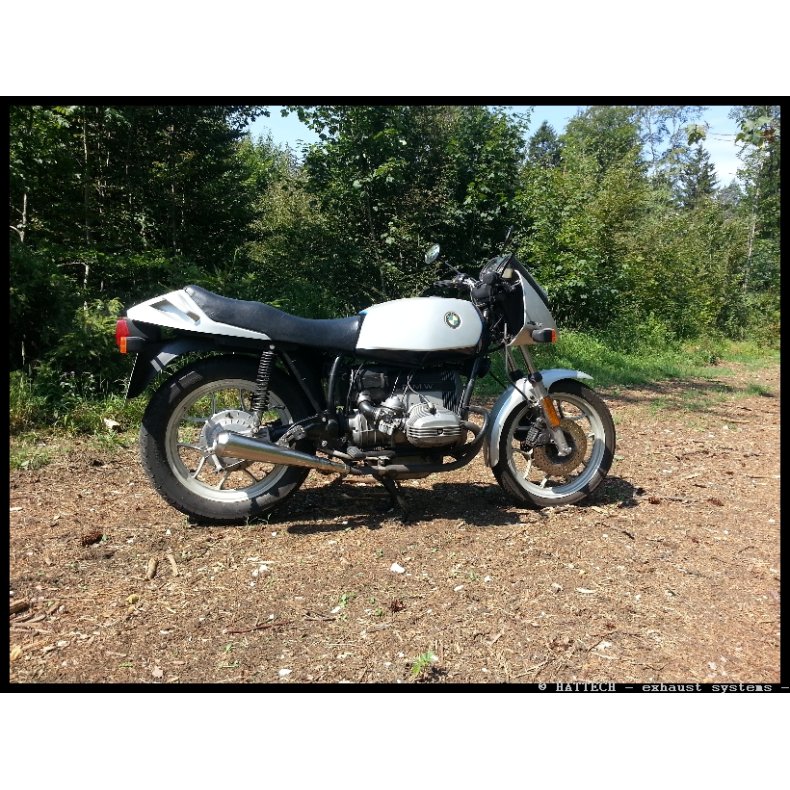 St med Gunball rustfrit stl poleret sportsudstdningssystem til BMW R45 R65 R65LS 1978-1984 