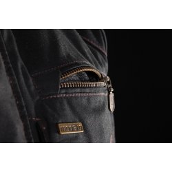 Modeka Glasgow 3in1 MC Voks Jakke ( Oilskin ) - Sort