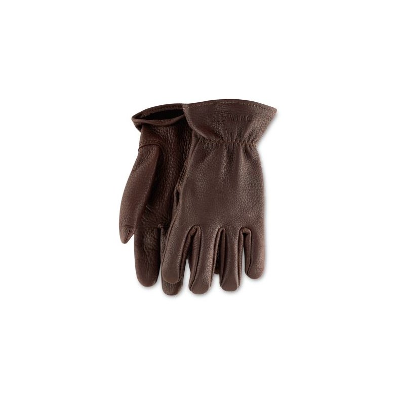 RED WING SHOES BROWN BUCKSKIN LEATHER - LINED GLOVE