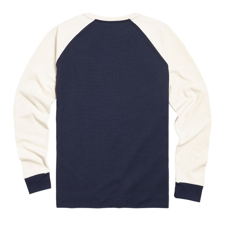 TRIUMPH MOTORCYCLES - RANDALBY DOUBLE PIQUE LONG SLEEVE - INDIGO/BONE