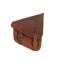 LONGRIDE, LEATHER SWINGARM BAG BROWN; INCL. MOUNTING STRAPS; LEFT SIDE  Fits: > 84-17 SOFTAIL (NU)