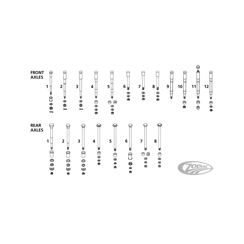 WHEEL AXLE, REAR Fits: > 86-07 SOFTAIL(NU);80-01(NU)FLT,FXR (EXCL. 83-84 FXRT)
