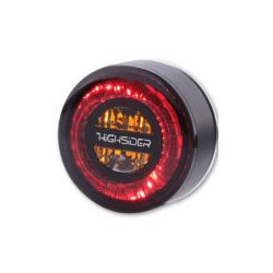  Highsider Rocket Taillight/Brake Light/Turn Signal, Smoke Lens, Aluminium, Black