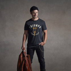 PISTON PRINTED CREW T-SHIRT BLACK