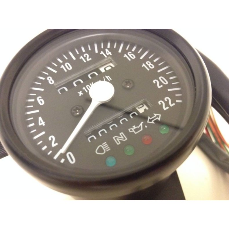  Black Speedometer with 4 Function Lights