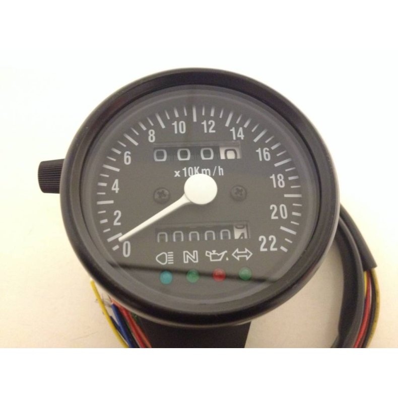  Black Speedometer with 4 Function Lights