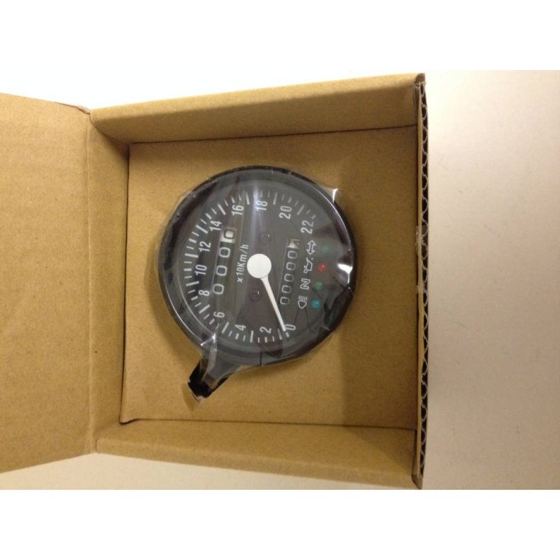  Black Speedometer with 4 Function Lights