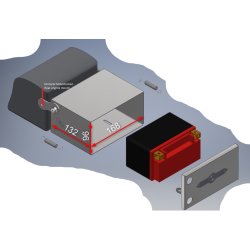 Batteriholder i rustfrit stl til montering under gearkasse p alle BMW 2 ventiler R modeller
