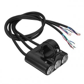 CNC black 3 button handlebar switch 22mm (black - polished) 