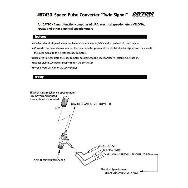 DAYTONA "Twin Signal Speed &#8203;&#8203;pulse converter