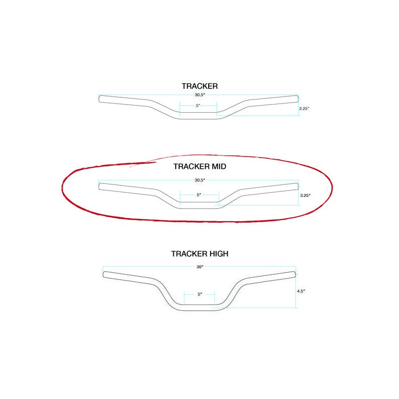 BILTWELL 22MM TRACKER MID HANDLEBAR