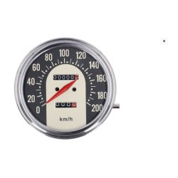 FL speedometer, '62-67 electra face', black/gold. 2:1 kmh