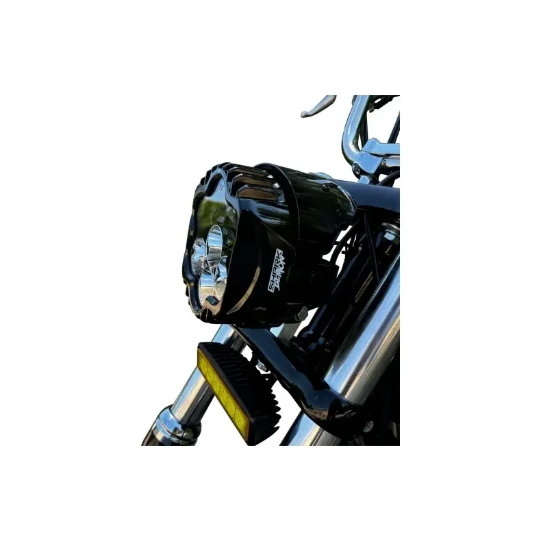 CUSTOM DYNAMICS ECE COMPLIANT SHARK DEMON WHITE HEADLIGHT PEDESTAL MOUNT