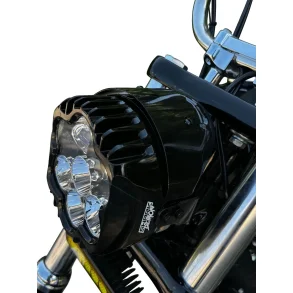 CUSTOM DYNAMICS ECE COMPLIANT SHARK DEMON WHITE HEADLIGHT PEDESTAL MOUNT