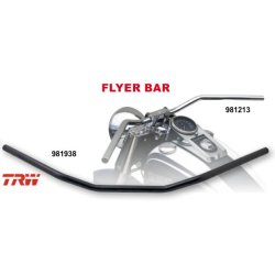 TRW 1" FLYER BAR HANDLEBAR BLACK 2" RISE ABE
