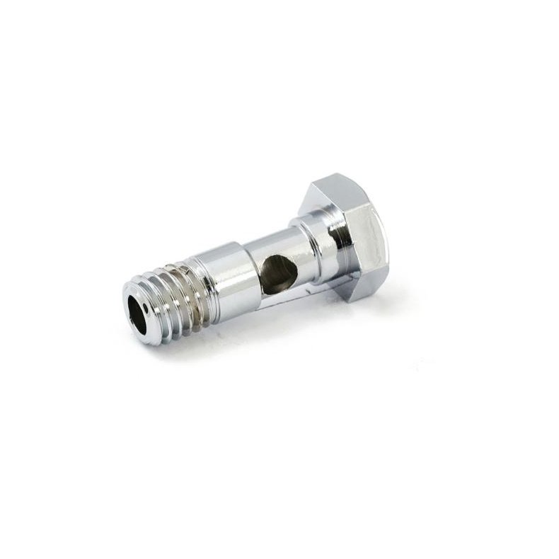 Breather banjo bolt. button head. Chrome 1/2"-13 threaded