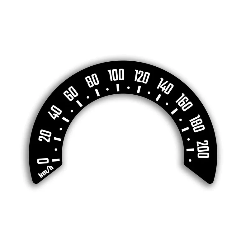 Klistermrke til miles speedo til kmt. (Softail, Dyna) 2018-2023, 4-inch speedometer