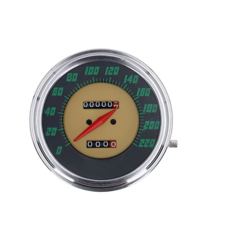 FL speedometer, '48-61 face', green. 1:1 kmh
