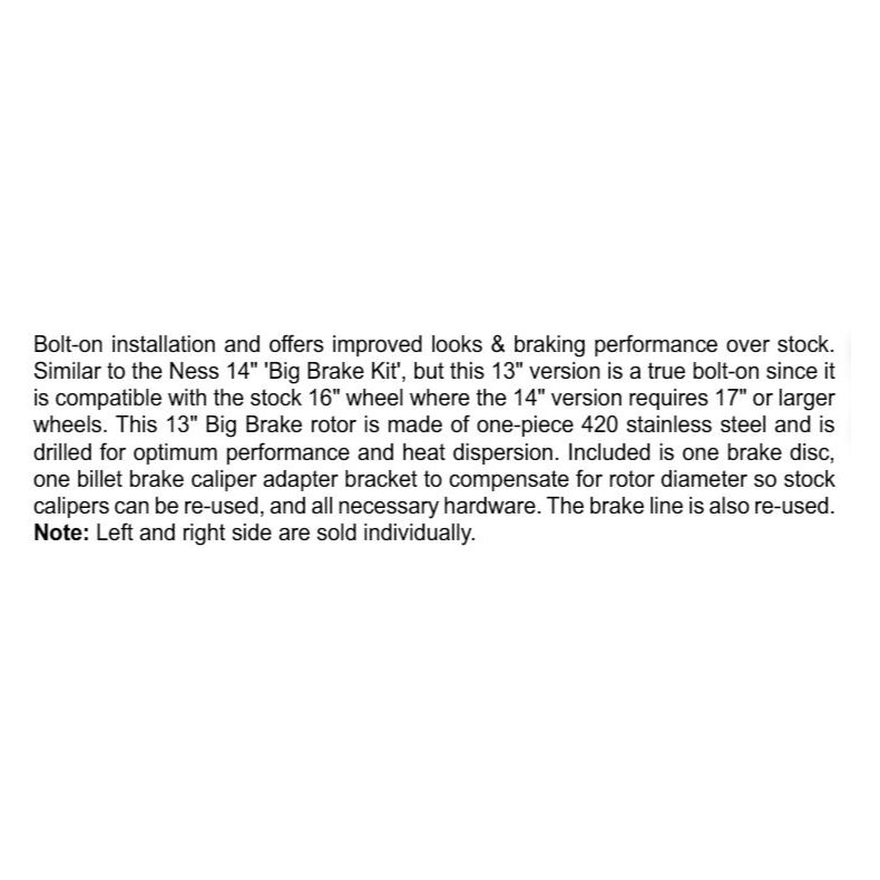 ARLEN NESS, 13" JAGGED SPOKE MOUNT ROTOR KIT.14-21 Touring 