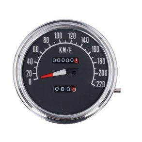FL speedometer, '74-84 face', black. 2:1 kmh