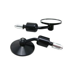 PAIR OF BLACK BILLET BAR END MIRRORS