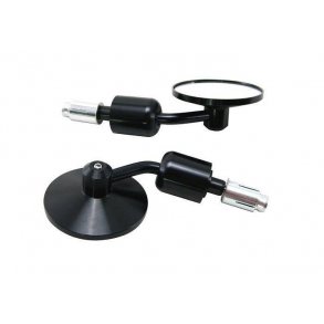 PAIR OF BLACK BILLET BAR END MIRRORS