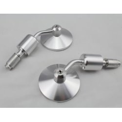 PAIR OF BLACK BILLET BAR END MIRRORS