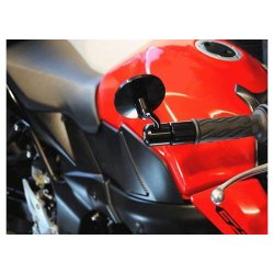 PAIR OF BLACK BILLET BAR END MIRRORS