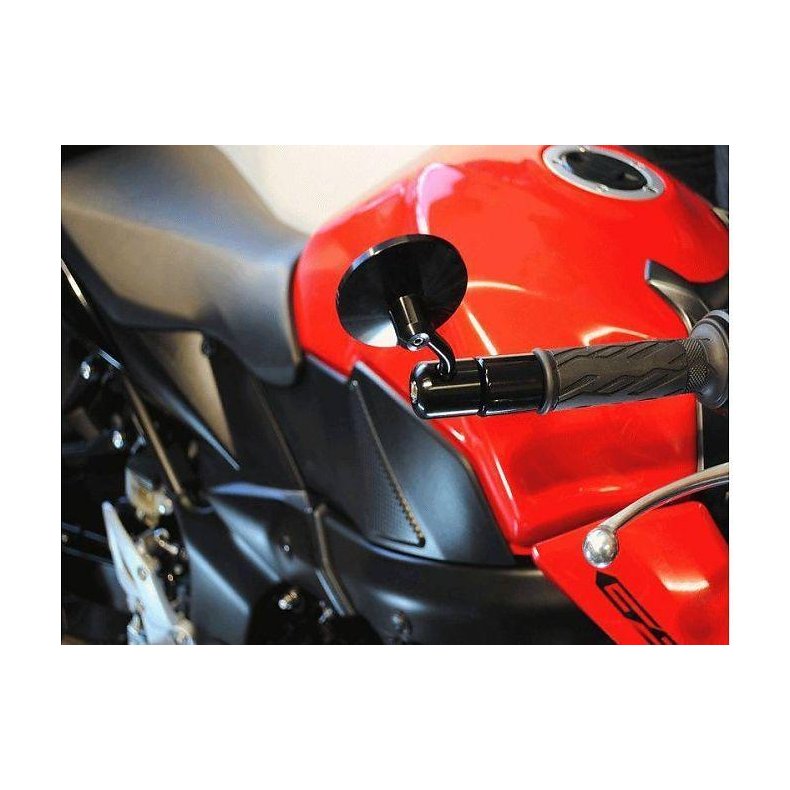 PAIR OF BLACK BILLET BAR END MIRRORS