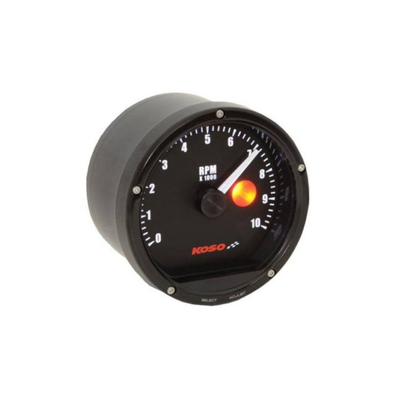 KOSO D75 TACHOMETER BLACK FACE 10000 RPM (WITH SHIFTLIGHT)