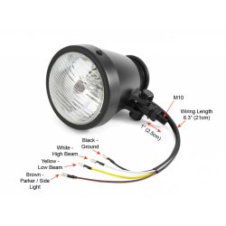 4.5" VINTAGE ALUMINIUM HEADLIGHT