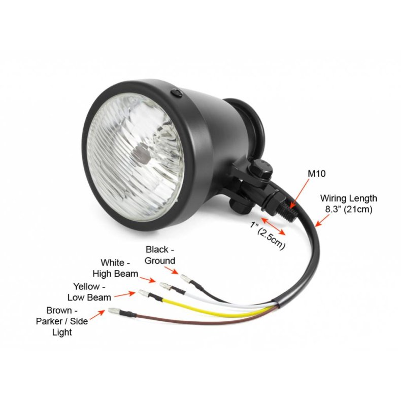 4.5" VINTAGE ALUMINIUM HEADLIGHT