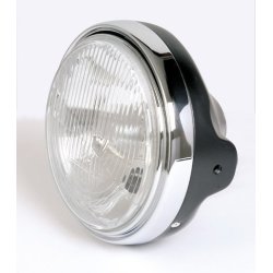 7" BLACK AND CHROME CAFE RACER HEADLIGHT UNIVERSAL