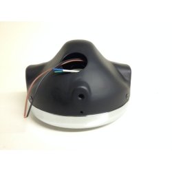 7" BLACK AND CHROME CAFE RACER HEADLIGHT UNIVERSAL