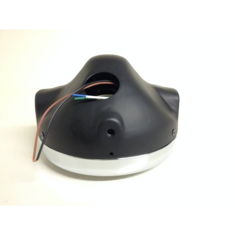 7" BLACK AND CHROME CAFE RACER HEADLIGHT UNIVERSAL