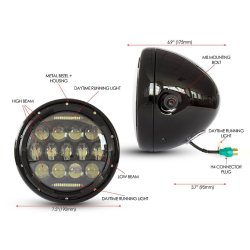 7" MULTI PROJECTOR LED HEADLIGHT BLACK